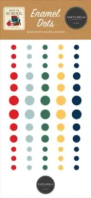 New! 1 Pack of Carta Bella Paper BACK TO SCHOOL Decorative Enamel Dots