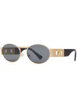 Versace Oval-frame Sunglasses - Black Gold ONE SIZE