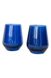 Estelle Colored Glass Set of 2 Stemless Wine Glasses in Midnight at Nordstrom One Size