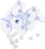 TOPPERFUN 12pcs Screw Suction Cups Pads: Glass Window Sucker - Clear PVC Extra Strong - Plastic Holder Pads - for Bathroom Wall Window Car Shade License Plates Srerw