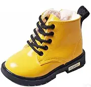 [Gaorui] Boys' Ankle Snow Boots Miltary Waterproof Pu Leather Shoes