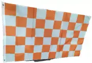 8 Pack Orange & White Checkered Flag 3x5 foot, 3' x 5' Polyester 100D Flag