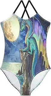 [RPLIFE] Dragon Moonlight Swimsuit Toddler Girl, Summer Swimsuits Girls, Beach Swimwear