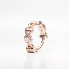 14K Rose Gold Diamond Chain Nose Ring with Clicker Closure Cartilage Piercings