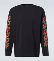 [Simone Rocha] Simone Rocha Logo floral cotton jersey T-shirt AU 90 black