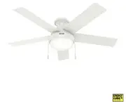 ⚡️QUIK SHIP⚡️Hunter Germantown WhisperWind 52” White Low-Ceiling Fan LED Lights