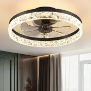 15.8" Low Profile LED Ceiling Fans with Light, Reversible Flush Mount with Re...