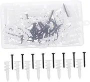 Alipis 1 Set Self Tapping Screws Set with Wall Anchors Plastic Drywall Anchors for Easy Installation of Bathroom Kitchen Accessories Shelving Light Fixtures and More
