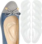 Dr. Foot Plantar Fasciitis Arch Support Shoe Insoles 5 Pairs, Thicken Gel Arch Pads for Flat Feet - Self-Adhesive Arch Cushions Inserts for Men and Women, Transparent 5pairs, One Size