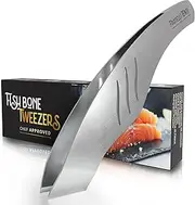 Fish Bone Tweezers - Stainless Steel Fish Scaler - Perfect Tongs for Removing Fish Bones and Scales, Serving Sliced Salmon, Sashimi and Any Fish