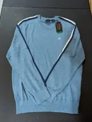 NWT MEN'S DUNNING GOLF SWEATER, SIZE: M, COLOR: BLUE/NAVY/WHITE (M1)