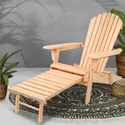 Outdoor Adirondack Chair with Slide Out Footstool