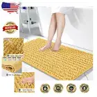 Thick Chenille Bath Mat, 44''X24'', Machine Washable, Quick Dry - Vibrant Yellow