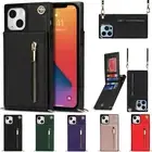 Case For iPhone 16 15 14 13 Pro XR XS Max 8 Crossbody Strap Leather Wallet Cover