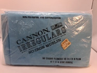 NOS Cannon Irregulars No Iron Muslin Two Standard Pillow Case