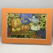 New Handmade 5x7 (Matted 4x6) Scripture Harvest Pumpkin Nature New Free Ship 78