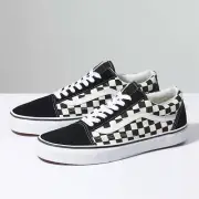 Vans Old Skool ( PRIMARY CHECK) BLK/WHITE Shoes Classic Canvas/Suede Fast ship