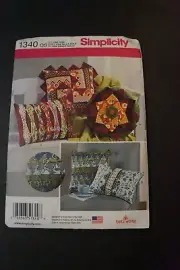 Simplicity 1340 Decorative Pillows Square Rectangular Round Sewing Pattern