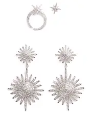 Eye Candy LA Celestial CZ Crystal Earring Set