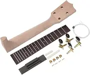 DIY Ukulele Kit Wooden Neck and Fretboard Ukulele Construction Kit for Boys Girls, 21 inch