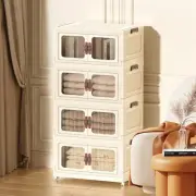 Stackable Storage Bins 30 Qt, Folding Storage Bins with Lids and Doors, Open ...