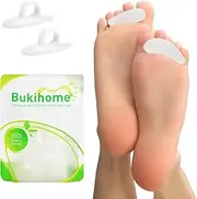 Bukihome Hammertoe Corrector Gel Toe Straighteners - 12 pcs Support Crest for Women & Men - Realign Bent, Crooked, Curled, Claw, Hammer Toes, Diabetic Brace - White,Single Loop