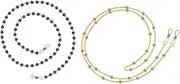 [BESTYASH] 2pcs Eyeglasses Hanging Chains with Bead Decor Stylish Decorative Glasses Cord Easy to Install Durable Creative Eyewear Accessory for Fashion Lovers