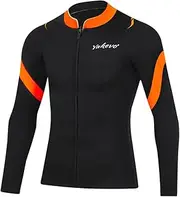 INTBOSS Wetsuit Top Men,2mm Mens Wetsuit Top Long Sleeve Wetsuit Jacket Men Front Zip Warm Wet Suits Jackets for Men Scuba Top Diving Jacket