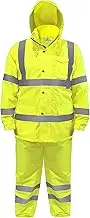 JORESTECH Light Weight Waterproof Rain Set Jacket and pants set High Visibility Yellow ANSI/ISEA 107-2015 Class 3 Level 2