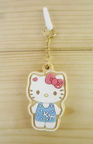 【震撼精品百貨】Hello Kitty 凱蒂貓 KITTY耳機防塵塞-藍衣服站姿 震撼日式精品百貨
