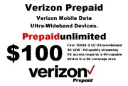 Verizon Prepaid $100 Data Plan - New accounts