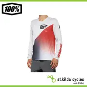 100% R-Core X Downhill/Enduro Jersey 100% Polyester - Grey/Racer Red