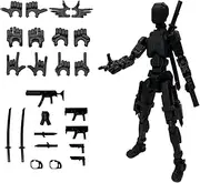 3D Printed Multi-Jointed Movable Titan 13, T13, Lucky 13, Nova 13, and Dummy 13 Action Figures (Black)