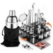 29-Piece Cocktail Shaker Set Bartender Kit with Acrylic 29 Piece - Sliver