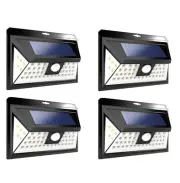 4 Pack Leisure LED Solar Powered 46 LED 3D Wide Angle Motion Sensor Light Black