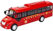 City Bus Toy, Large Electric Bus with Music, 7.68x2.76x1.97 inches Openable Doors Vehicle Realistic Design, Interactive Vehicle for Kids’ Educational Play & Gift Giving