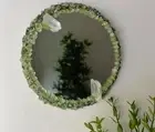 18" Aventurine, Peridot & Quartz Round Mirror | Handmade Crystal Wall Mirror