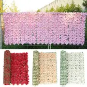 Artificial Cherry-Blossom Leaves Privacy Fence Screen Home Garden Flower Hedge