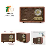 AM FM Classic Retro Radio with Bluetooth Speaker,Vintage Wood Table Radio wit...