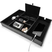 , Valet Tray for Men, Nightstand Organizer, Entry Table Organizer, Catch All,...