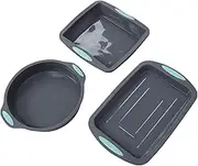3pcs Silicone Cake Pans Set, Nonstick Silicone Baking Pans, Square Cake and Round Bread Bakeware Tools Oven Safe for Home Kitchen