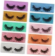 Ipetboom 10Pairs Dense Faux Eyelashes for Makeup Comfortable Natural Look False Eyelashes for Personal and Professional Use Imitated Hair Eye Catching Design