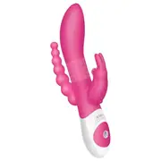 The Rabbit Company Beaded DP Rabbit Vibrator - Pink