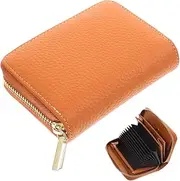 [Minkissy] Card Holder Large Capacity Card Case for Men and Women Portable Id Card Bag with Change Storage Pouch