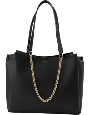 [Mocha] Sienna Stud Tote Bag in Black