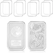 10-Pack Airtight Rectangular Coin Capsules – 47.2 x 27.3 x 2.9mm PMMA Holders for 1oz Silver Perth Mint Dragons & Kangaroos – Interlocking Clear Acrylic Cases