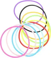 JECOMPRIS 10Pcs Colorful Silicone Jelly Bracelets Stretchy Wristbands for Unisex for Music Festivals Retro Parties Birthdays More Comfortable Wear