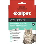 Exelpet Vet Series Flea Intestinal & Heartworm Treatment Cats each