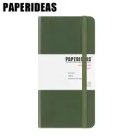 在飛比找博客來優惠-PAPERIDEAS 48K頁碼硬面绑帶筆記本 點陣-橄欖綠