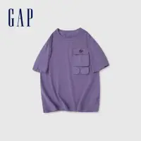 在飛比找momo購物網優惠-【GAP】男裝 Logo純棉印花圓領短袖T恤-紫色(8769